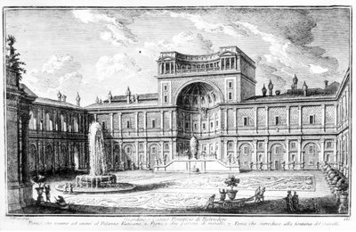 Het Belvederehof in het Vaticaan Rome door George Vertue